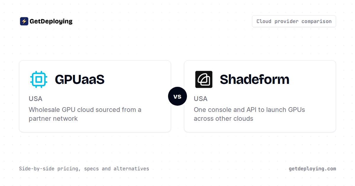 GPUaaS vs Shadeform