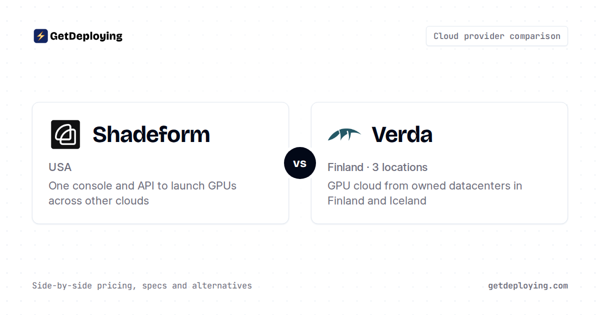 Shadeform vs Verda