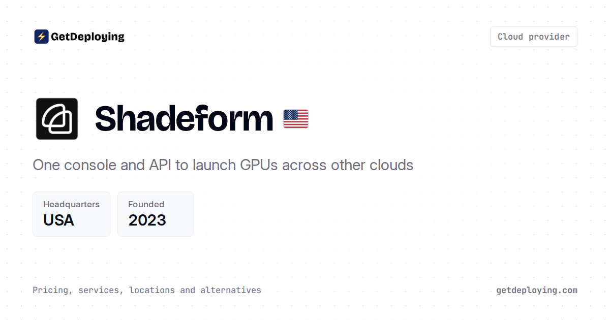 Shadeform | Review, Pricing & Alternatives