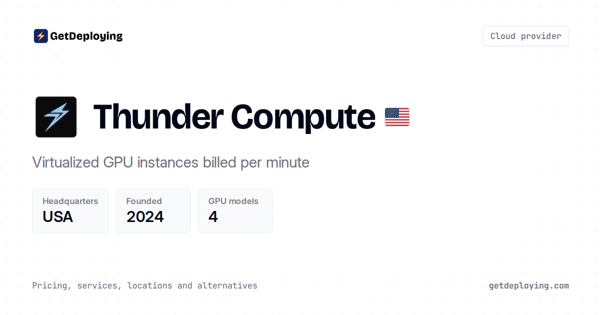 Thunder Compute: Review, Pricing & Alternatives