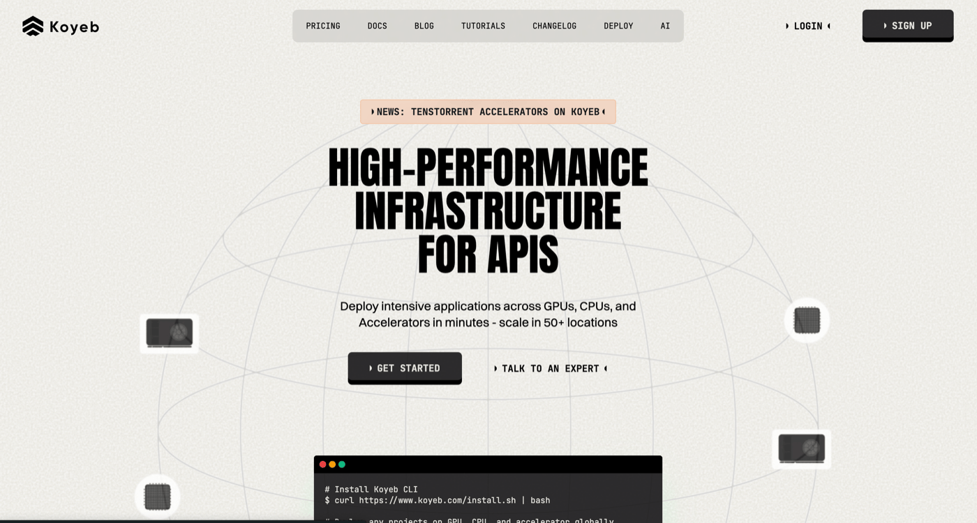 Koyeb screenshot